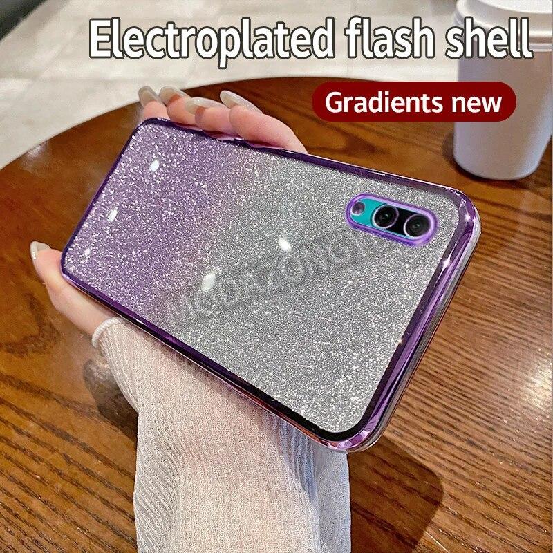 Huawei Y7 Pro 2019 ümbrisele galvaniseeritud pehme säraga TPU mobiiltelefoni tagakaas Huawei Y7Pro 2019 telefoni korpus tüdrukule