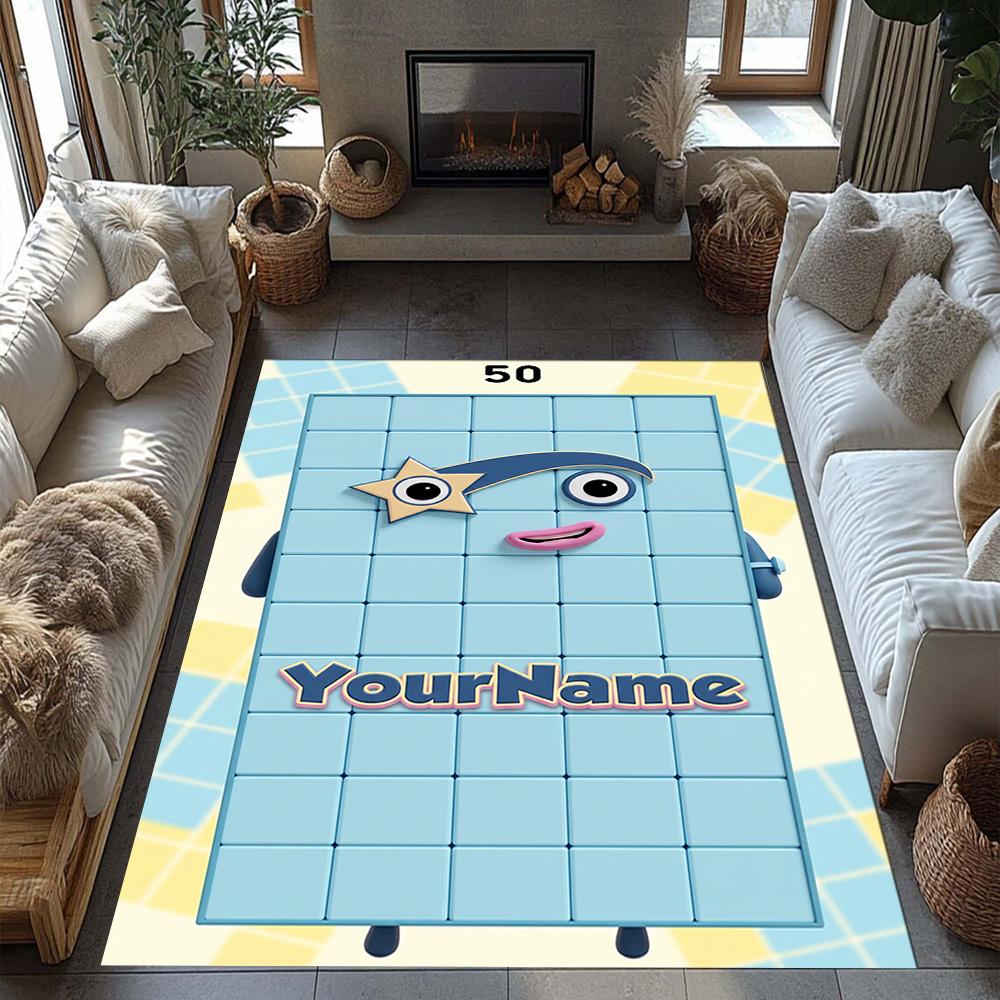 Tappeto Personalizzato con Nome Numberblocks per Ingresso Cucina Corridoio Balcone Tappeto Antiscivolo Ufficio Decorazioni per la Casa