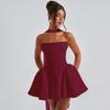 New Fashion Back Zipper Strapless Short Dress
