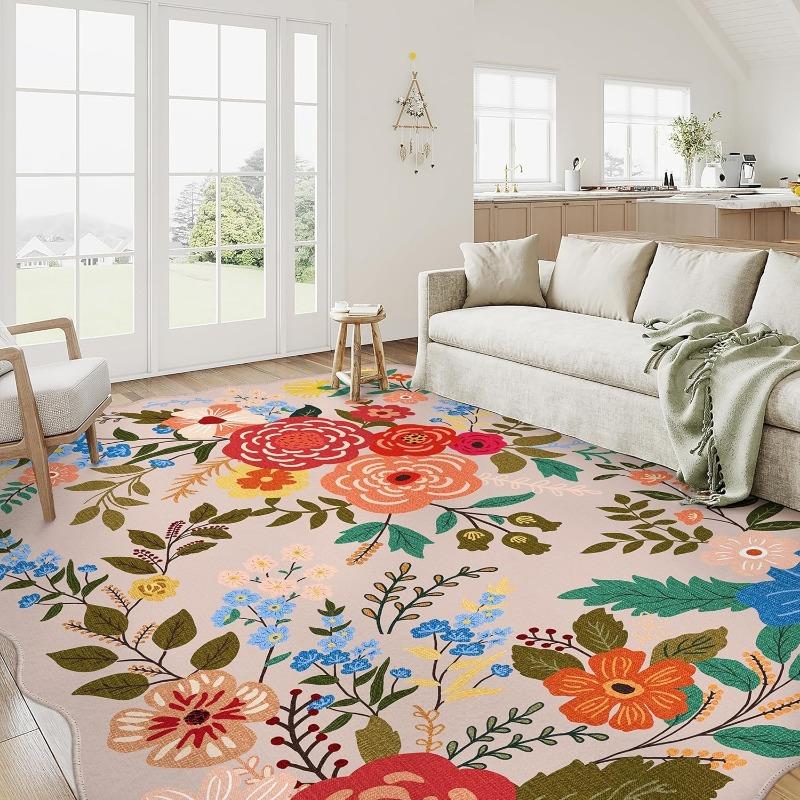 Retro Floral Living Room Carpet Large Area Light Luxury Bedroom Rug Thicken Plush Fashion Advanced Coffee Table Mats Alfombra 