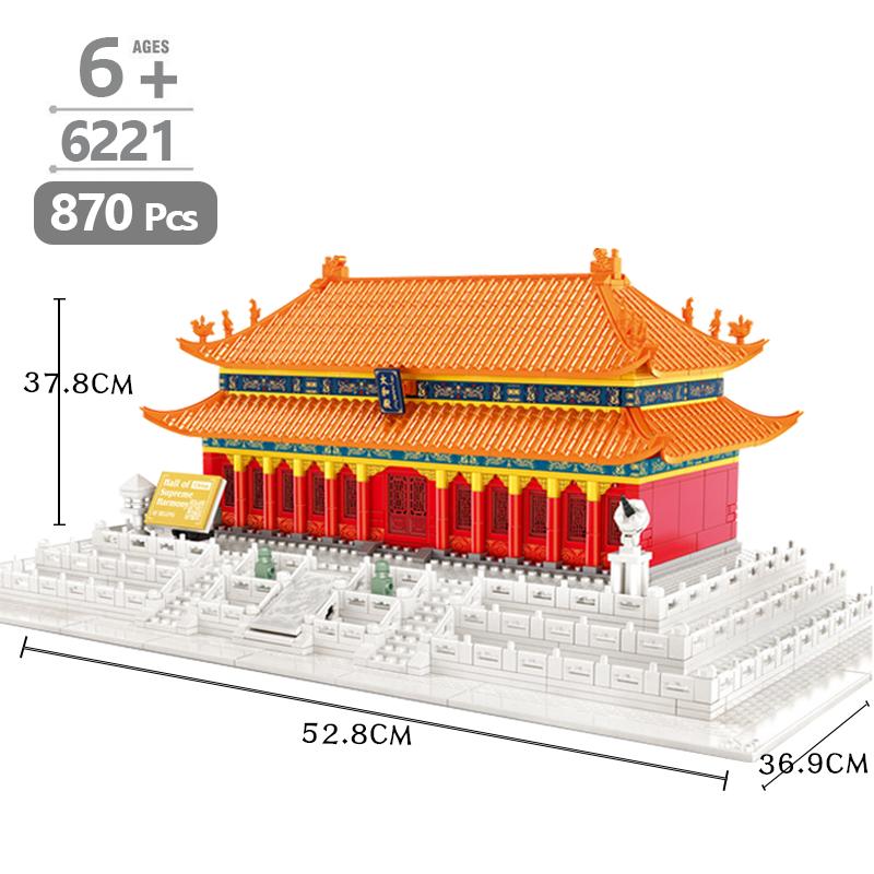 Chinese Model Architecture Building Blocks Compatible with Lego Bricks Toys for Adult Great Wall Forbidden City