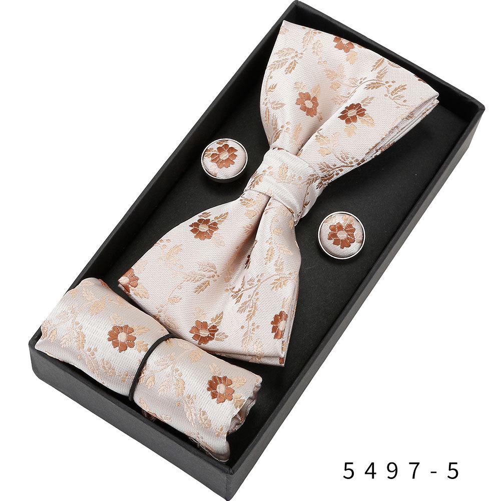 Men's Formal & Casual Bow Tie, Cufflinks, and Pocket Square Set - Korean Style for Weddings & Events