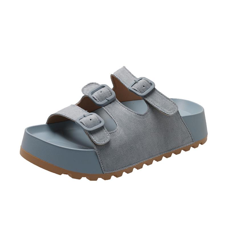 

Soft leather thick bottom stepping on shit feeling Boken slippers women s 2025 summer new retro versatile outerwear casual slippers 35