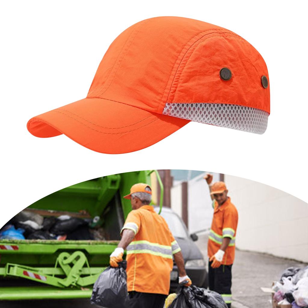 כובע מחזיר אור בעל נראות גבוהה לעובדי תברואה, עיצוב בצבע פלואורסצנטי עם מגן צוואר להגנה מפני השמש