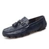 Fashion Luxury Fashion Italian Black Genuine Leather Loafers Handmade Soft Bottom Casual Leather Dress Shoe Slip On Outdoor Walking Shoe