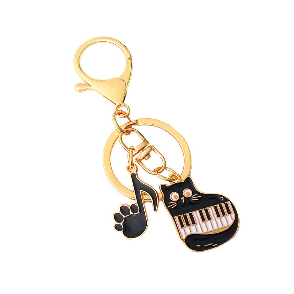 Auto Schlüsselanhänger Lieblicher Musik Katze Schlüsselanhänger Musiknote Schlüsselring Taschenanhänger Handtaschenanhänger Katzen Klavier Schlüsselanhänger Ornament