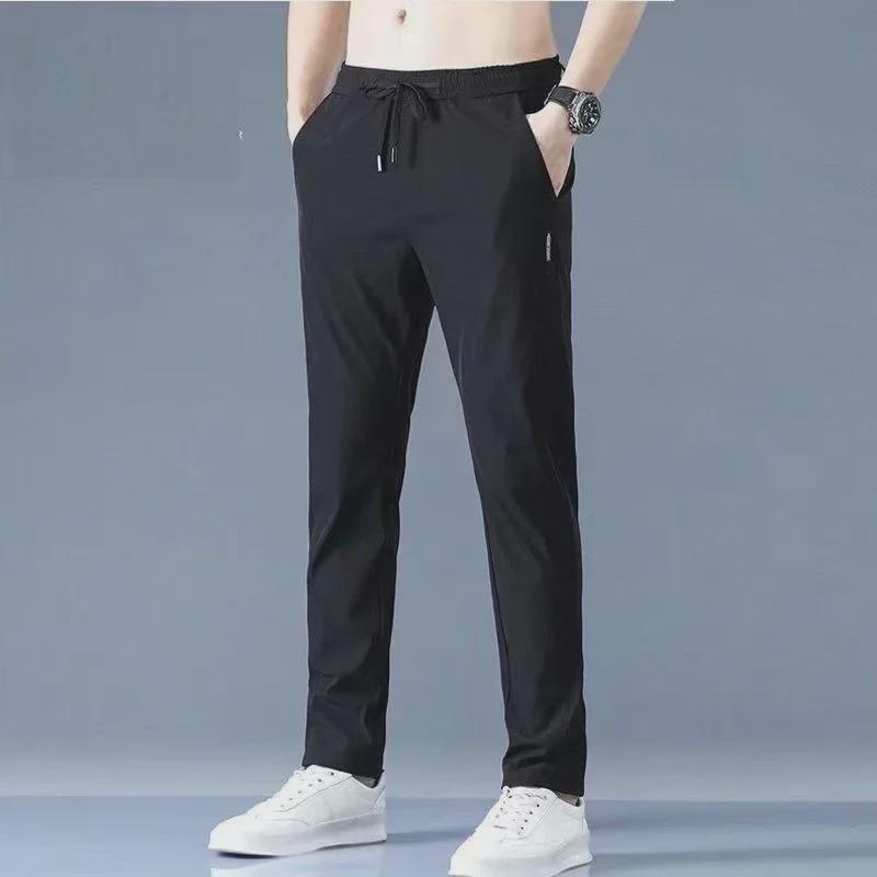 Ice Silk Men's Loose Breathable Slim Straight Casual Summer Trousers