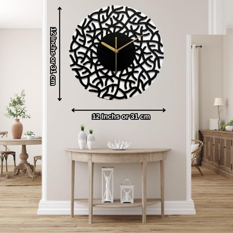 Stylish Modern Classic Design Wall Mount Clocks | Elegant 12-Inch Wall Hanging Timepiece for Home, Office, Living Room, Bedroom Decor (Branches)