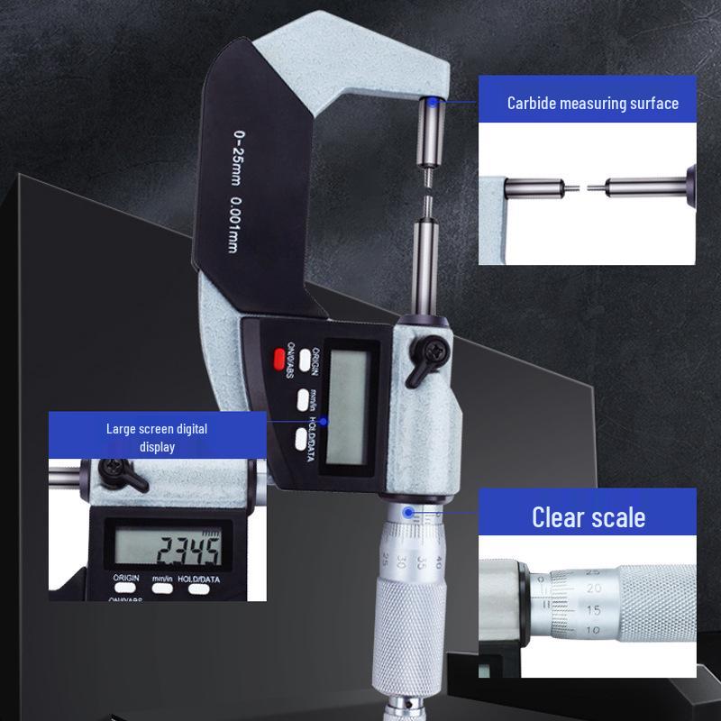 Single & Double Pointed Round Head Spline Probe Digital Caliper with 0-25mm Crimp Height Gauge