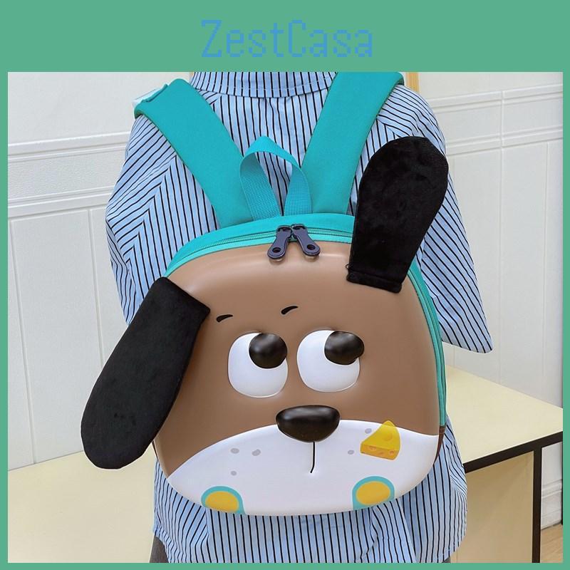 Dog Childrens Cute Hard Shell Backpack Fabric Embroidered Details School Use