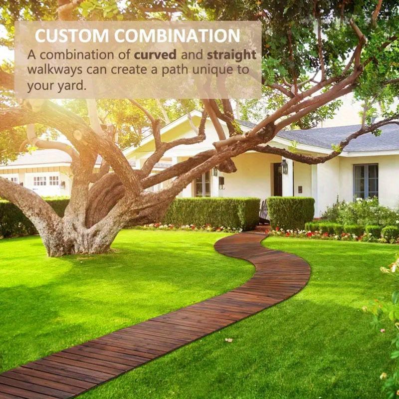 Rustykalna drewniana ścieżka ogrodowa z powierzchnią antypoślizgową - Rozwijany wzór z kłód, Dekoracyjny chodnik zewnętrzny do ogrodu, na plażę, na wesele i na patio