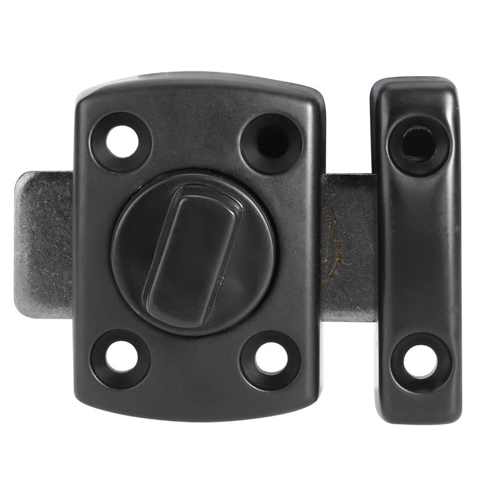 2set With Screws Safety Door Latch Black Cabinet Bolt Latch Household Rotate Bolt Latch Door