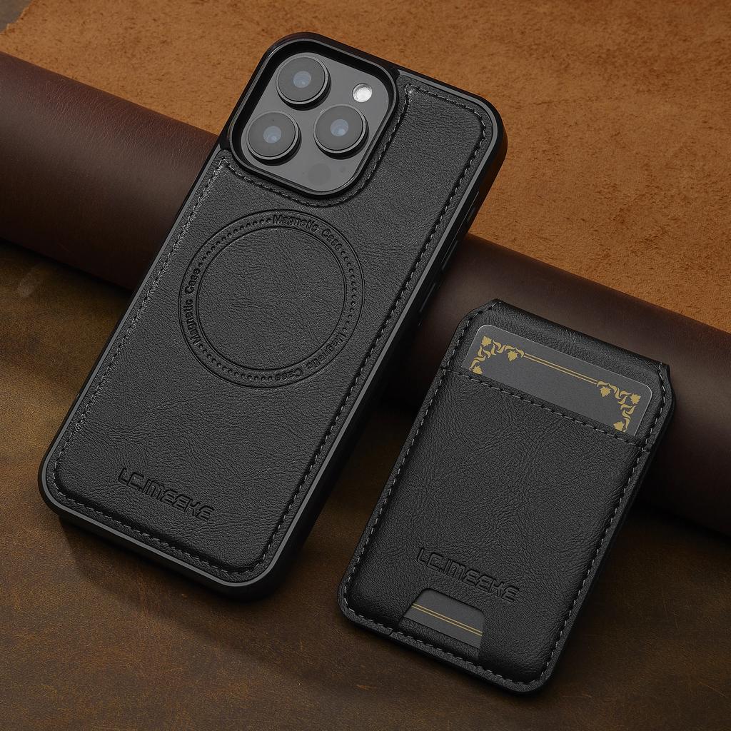 2-in-1 Abnehmbare Lederhülle für iPhone 16 17 Air 16E 15 14 13 12 11 Pro XS Max XR 8 Plus SE Mini Kartenfach Magnetische Abdeckung