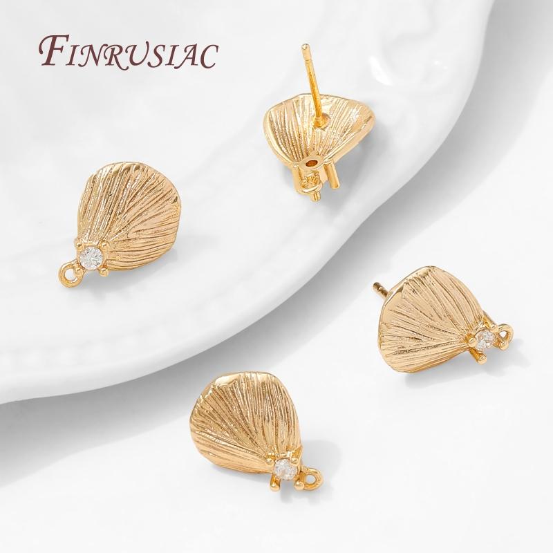18K Gold Plated Brass Earring Studs Base Pins,DIY Earrings Making Accessories
