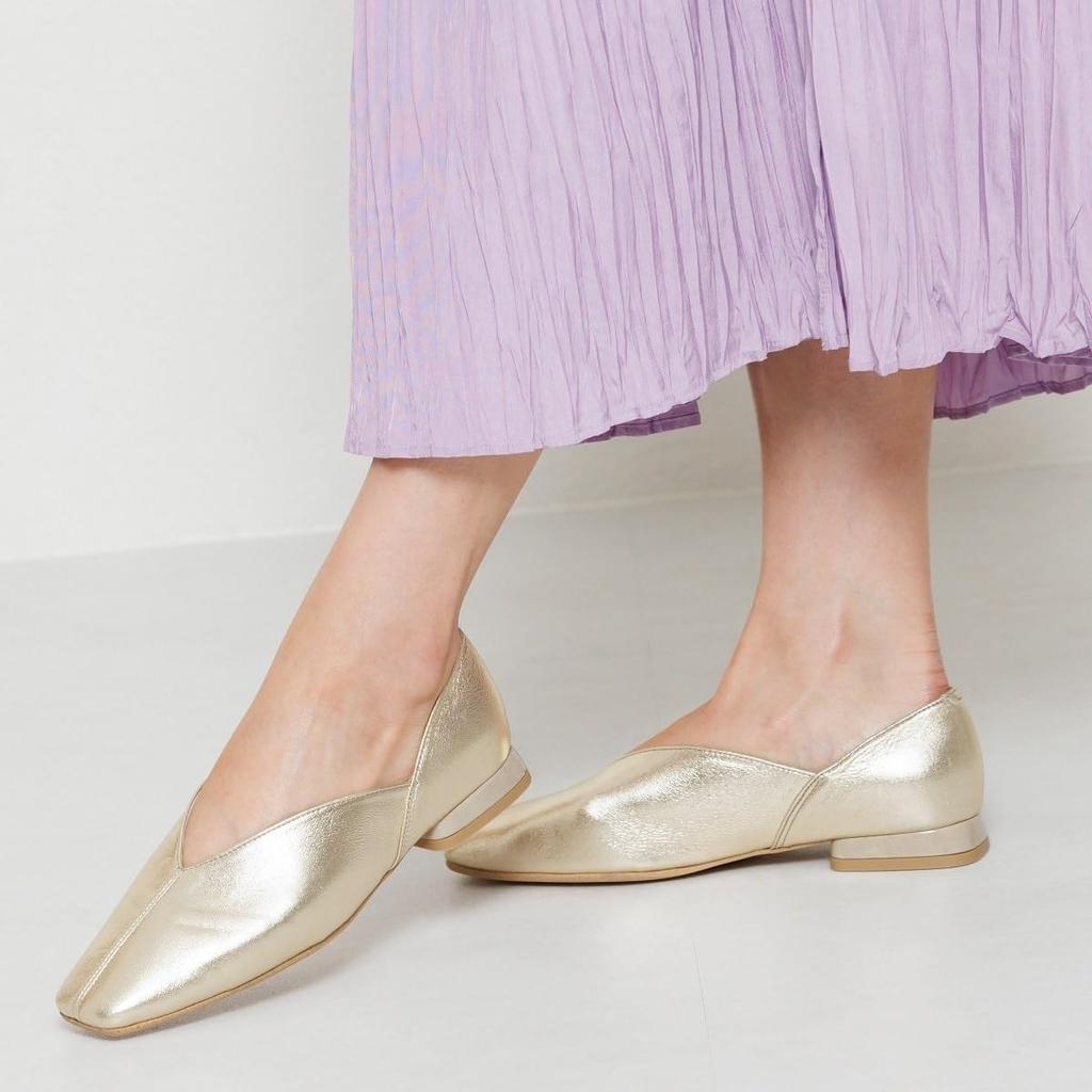 HIMIKO/Himiko/V-line Square Toe Soft Pumps/631103 Orange 225