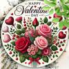 Iron Valentine's Day Metal Sign Wall Art Round Vintage Decor for Home Cafe Gift