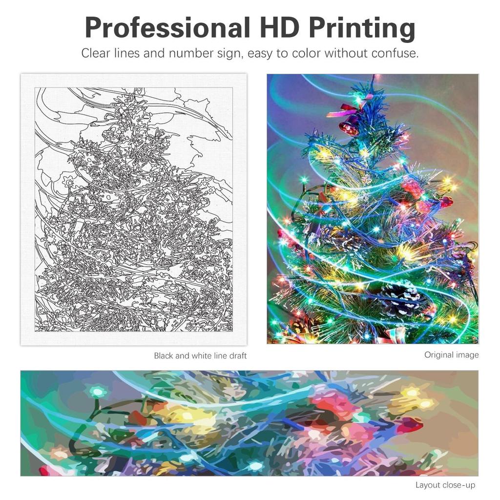 Frame Painting By Numbers For Starter Kit Christmas Gift Tree Wall Art Picture Acrylic Paint On Numbers For Home Decors 40x50