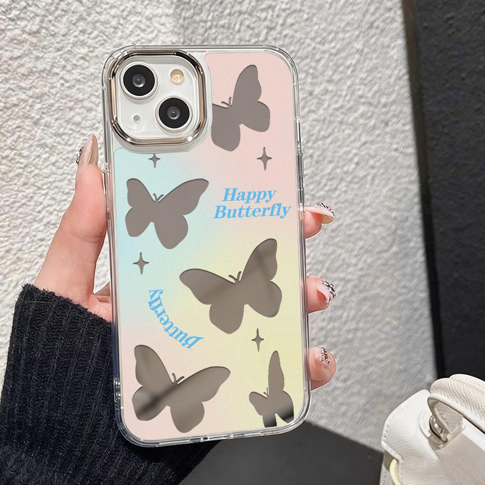 Love Makeup Mirror Phone Case For IPhone 17 16 15 14 13 12 11 Pro Max 13 12 Air 17E 16e Shockproof Clear Cases Coquea