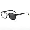 Fashion Luxury Photochromic Multifocal Reading Glasses Men's Business Square High-definition Anti Blue Light Presbyopia Glasses