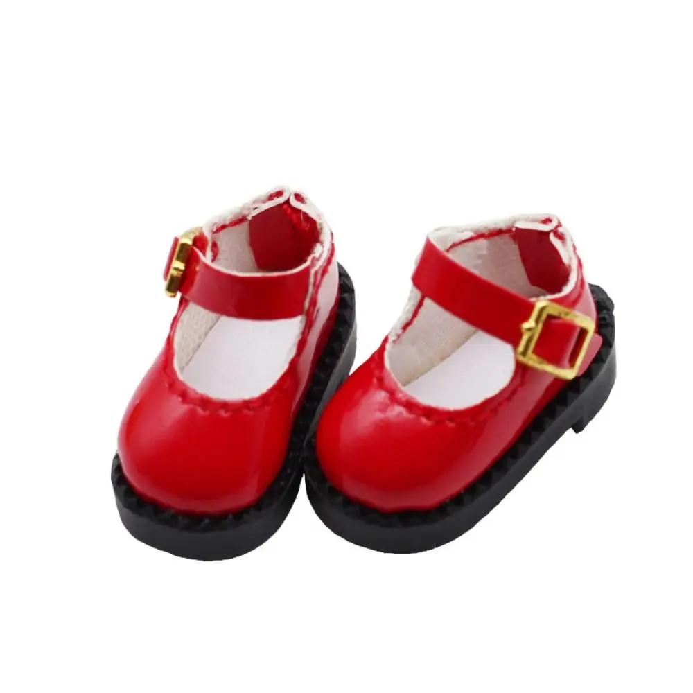1Pair Pu Leather Ob11 Doll Sandals Mini 2.7*1.3Cm 12 Bjd Doll Pu Shoes Cute Round Toe Ob11 Princess Shoes Body Dolls