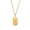Personality Square Pendant Embossment Pendant Necklace Hypoallergenic Daily Jewelry  Women