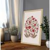 ArtX Paper Madhubani Floral Paintings with Frame for Home Decor Wall Art, Wall Paintings for Living Room, Multicolor, Natural Wood Color Frames