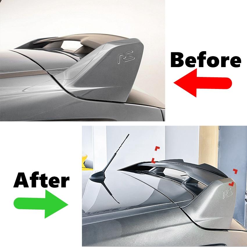 Rear Roof Spoiler Wing For Ford Focus MK3 RS 2011-2018 Car Rear Roof Trunk Spoiler Lip Trim Glossy black/Carbon Fiber Look