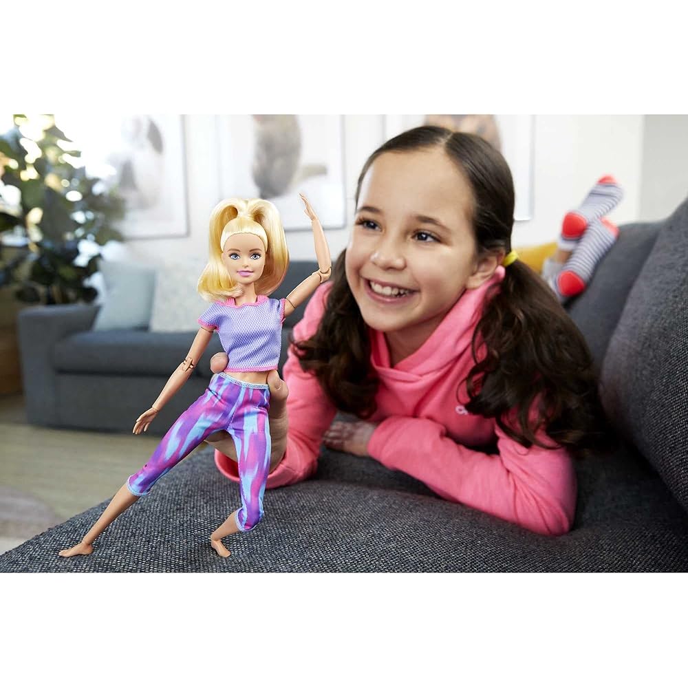 Barbie Cute Pose Purple Pink Doll 3 Years and Up Articulated Joints