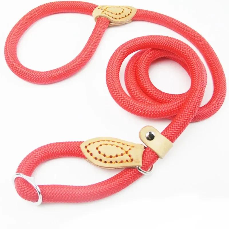 Hundkoppel Sliprep Blykoppel Heavy Duty flätat rep Justerbar ögla halsband träningskoppel för medelstora hundar