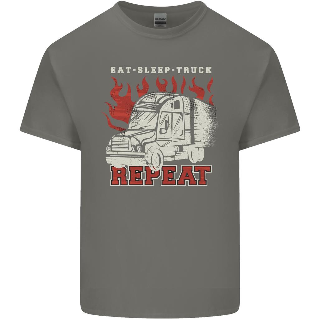 Lorry Driver Eat Sleep Truck Trucker Unisexs Light Cotton Tshirt