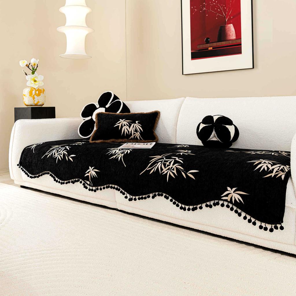 Simple Leather Sofa Cushion Chenille Four Seasons Universal Living Room Straight Row Sofa Cover Cloth Towel  New Anti-Cat Scratch