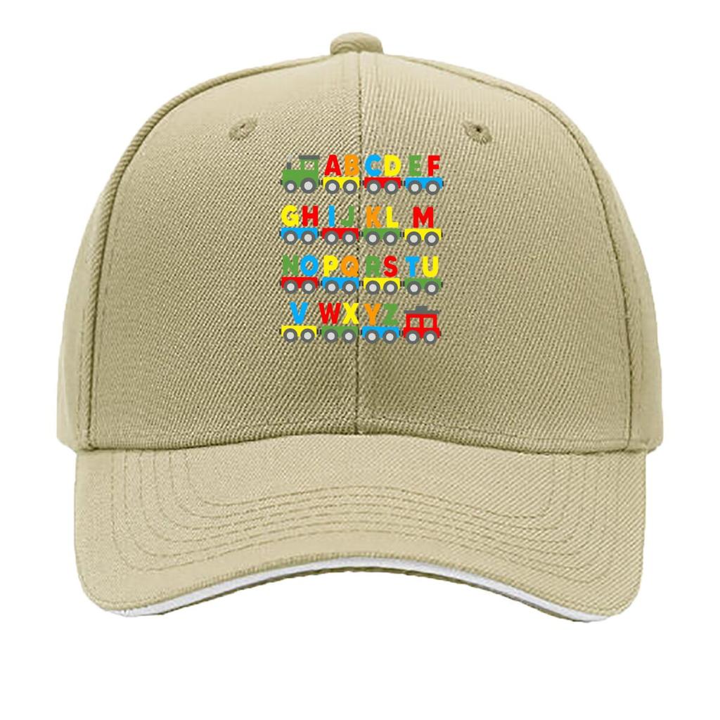 Alphabet Train ABCDEFGHIJKLMNOPQRSTUVWXYZ Colorful s Learning Design Sandwich Baseball Cap Unisex Women Sun Cap
