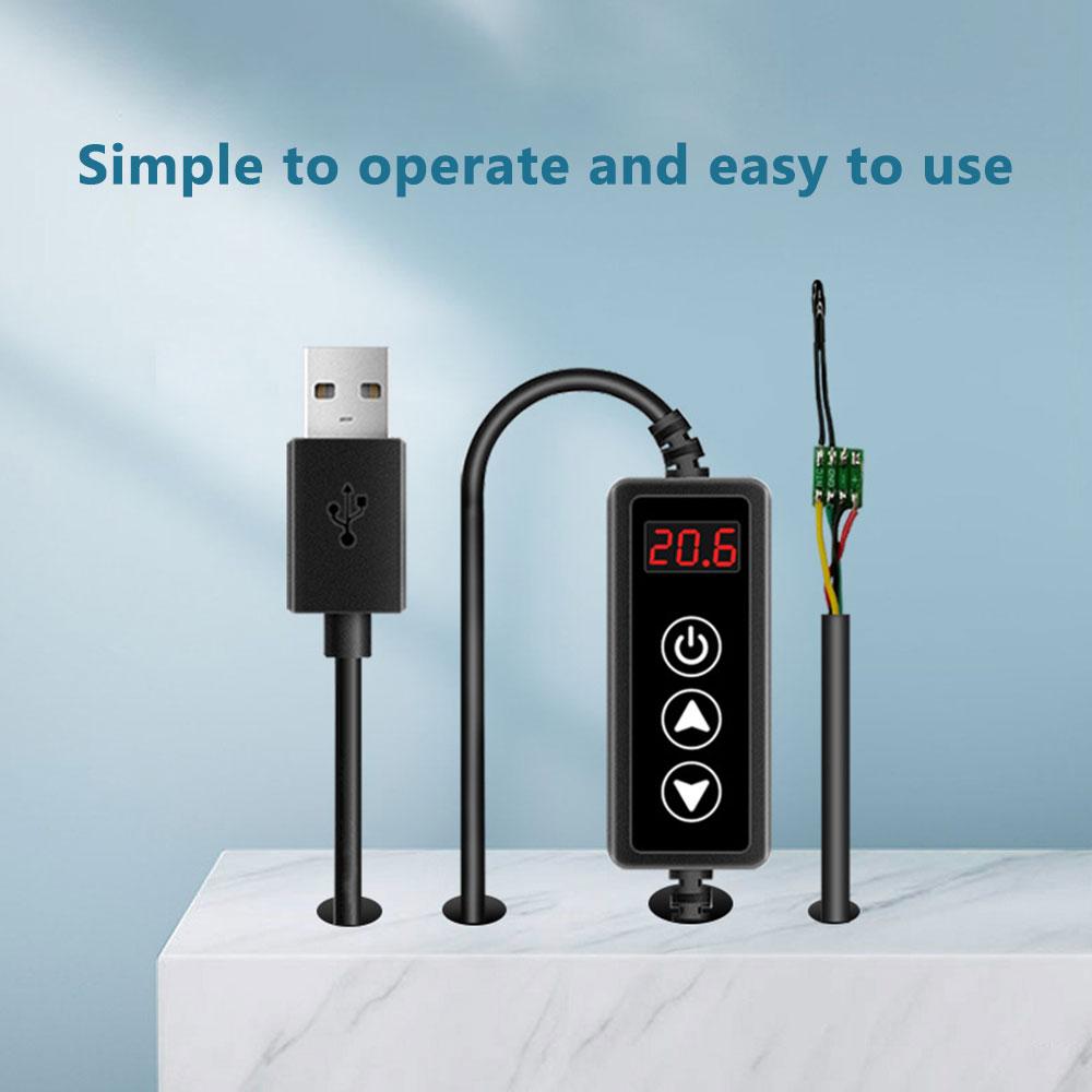 

W-3301 DC5~24V Micro Thermostat W3301 Temperature Controller with 1M Cable чорний