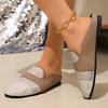 Fashion Women Shoes 2025 Summer New Fashion Round Toe  Decoration Half Drag Shoes Comfort Non Slip Soft Sole Outdoor Casual Sandals