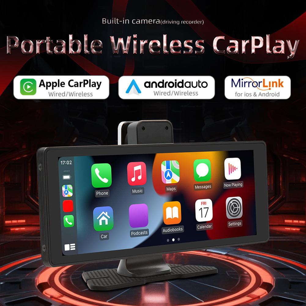 10.26 Inch Wireless Carplay FM Radio Bluetooth-Compatible Car Multimedia Player with Rearview Camera Portable MP5 Player Car DVR