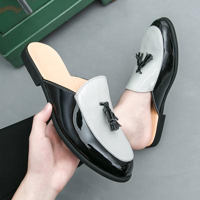 Fashion Casual Men's Half Slippers Comfortable Daily Gentleman Style 38-46 Outdoor Street Walking Breathable Leather Shoes Tassel