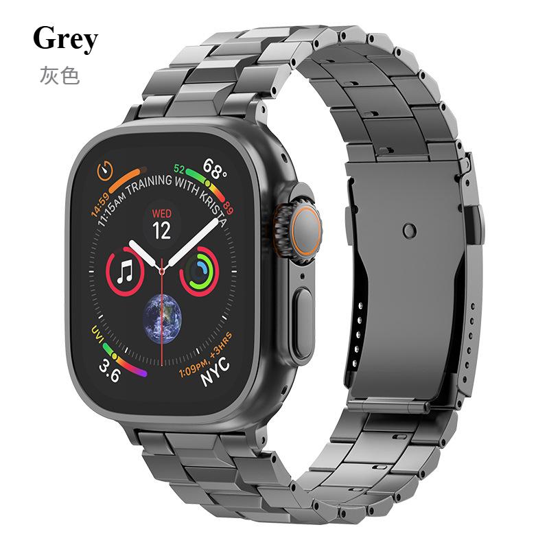 Business Titanium Strap For Apple Watch Series 10 46mm 42mm 45mm 44mm iWatch Ultra 49mm Bands SE Bracelet Turtle buckle Detachable Titanium Wristband