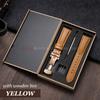 Armband 20mm 22mm 24mm Echtes Leder Uhrenarmband mit Geschenkbox Universelle Schmetterlingsschließe Rindsleder Herren Business Armband