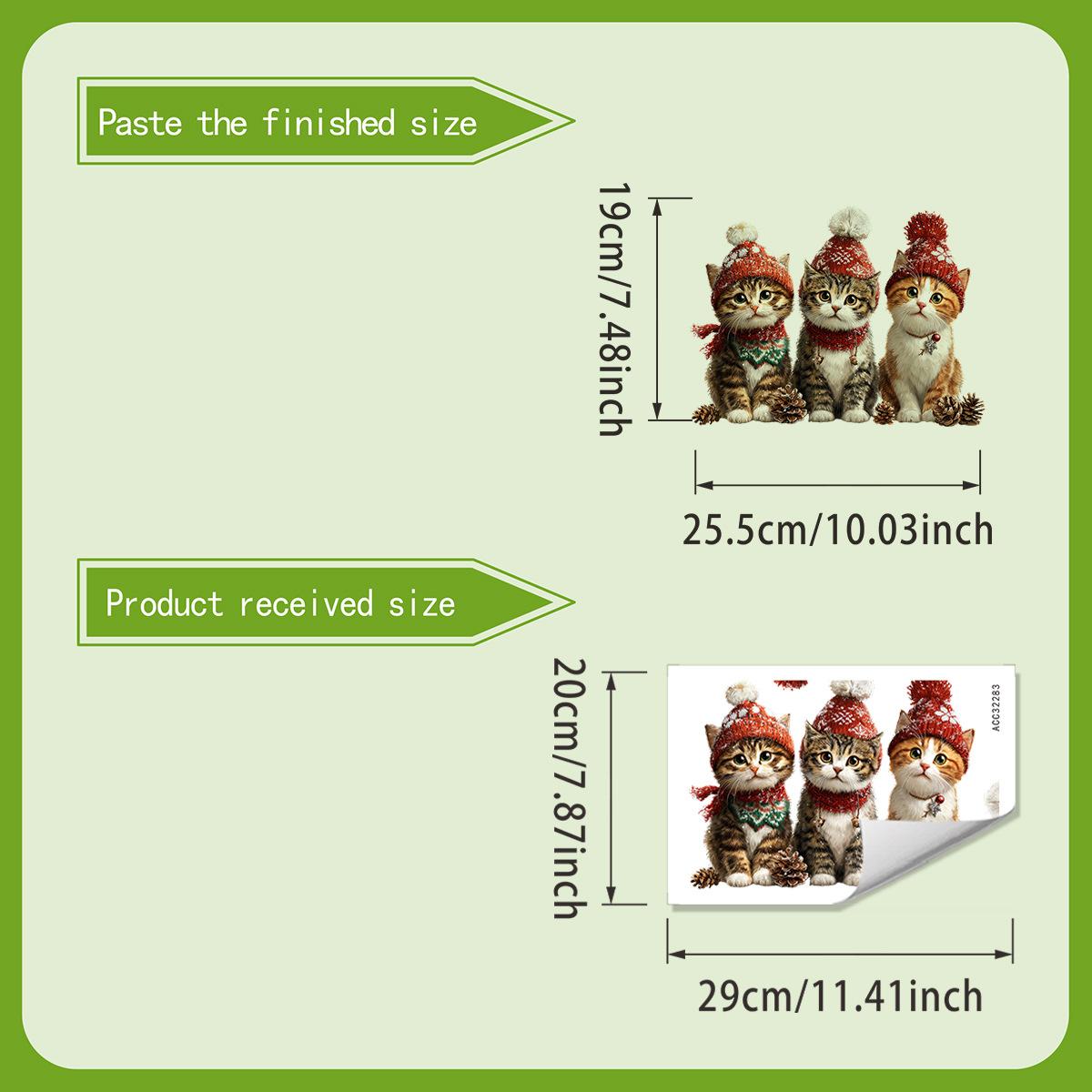 

Christmas Hat, Cat, Wall Stickers, Children s Room Decoration, Wall Stickers, Wall Paintings 30*20cm