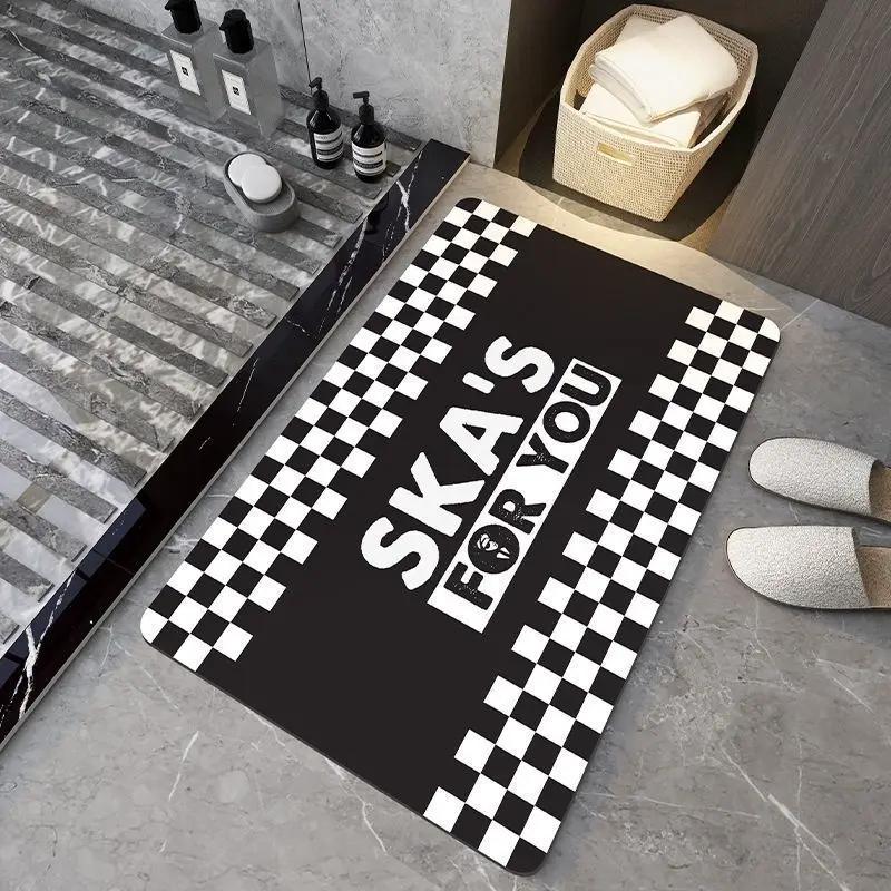 Bathroom Door Floor Mat, Diatom Mud Absorbent Mat, Bathroom Quick-drying Foot Mat, Toilet Non-slip Carpet, Dirt-resistant