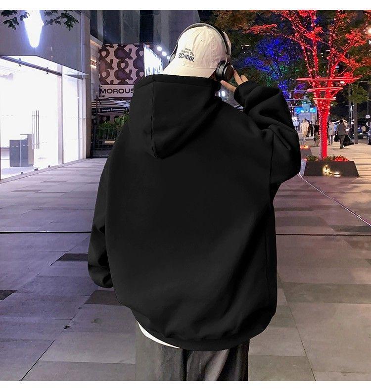 Men's Trendy High Street Hoodie: New 2025 Autumn/Winter Velvet Loose Fit Teen Jacket