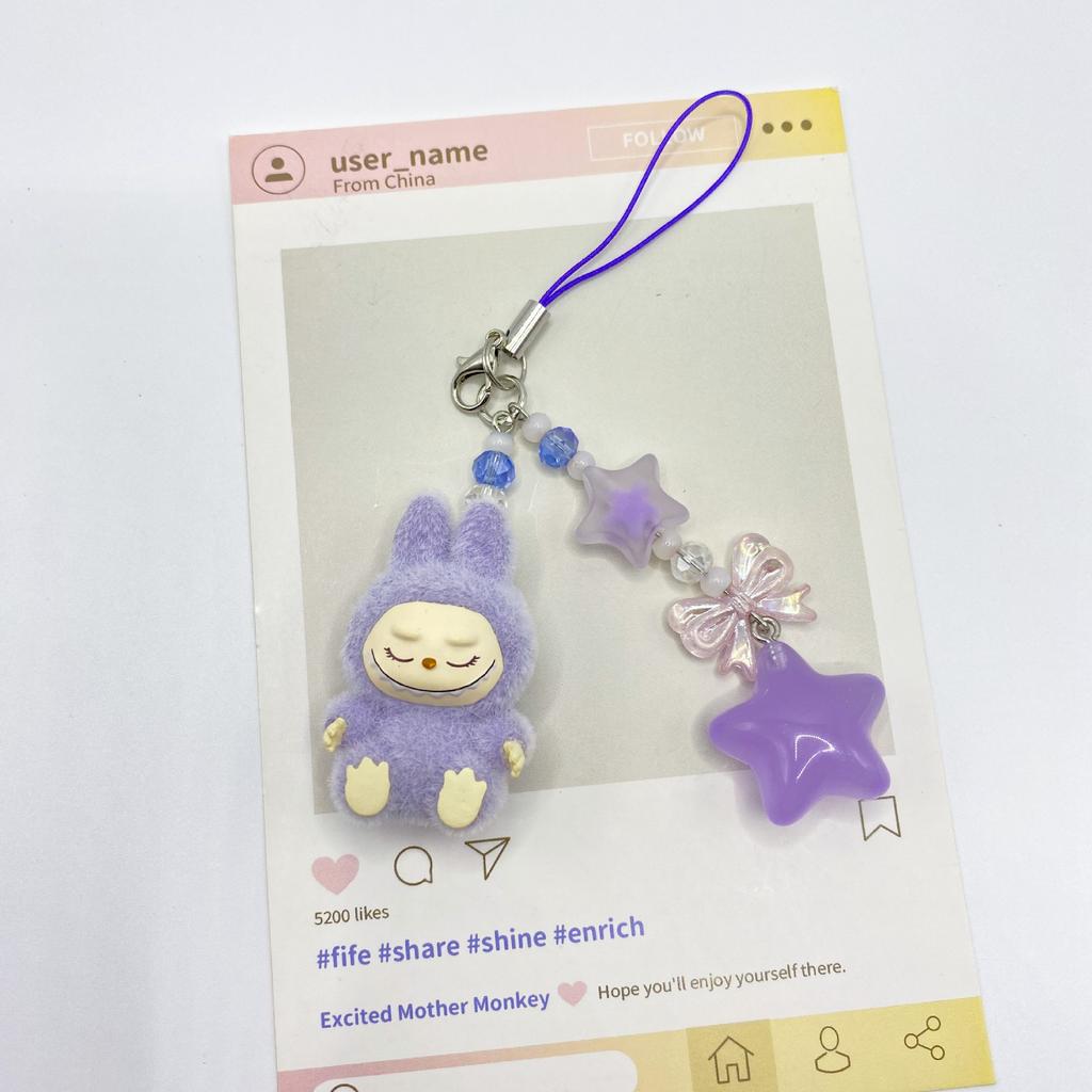 Flocking Mini Baby-free Keychain Vinyl Cute Baby Walking Bag Mobile Phone Pendant Cute Pendant