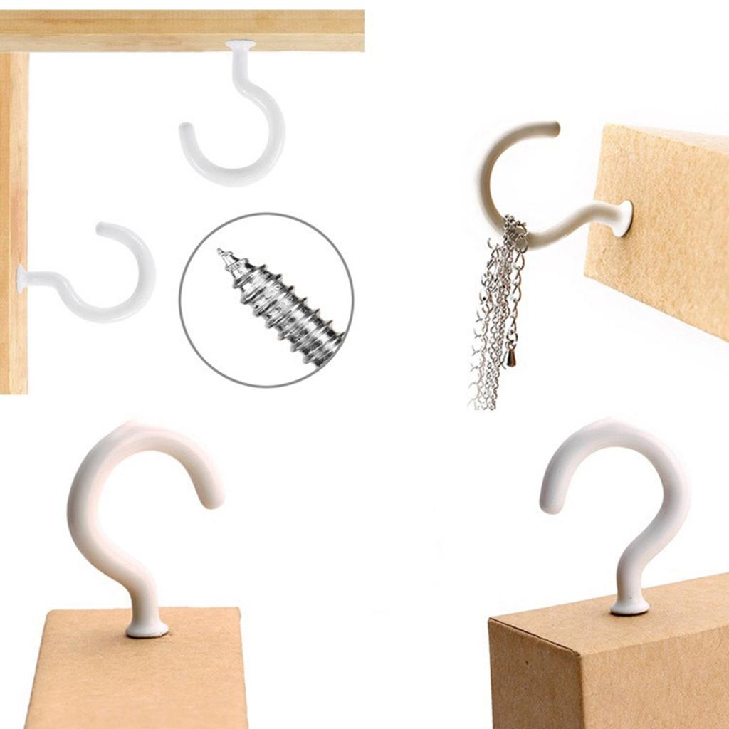 70PCS Ceiling Hooks Heavy Duty Screw Cup Hook for Bathroom Kitchen Wall Ceiling Hanging Various Size Combination Package