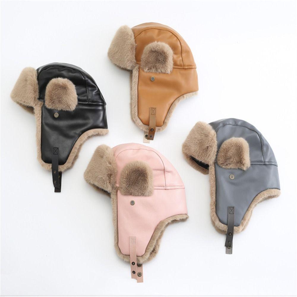 

Thickened Plush Beanies Hat Winter Warm Bonnet Caps Fashion Trapper Hat Outdoor Ski сірий