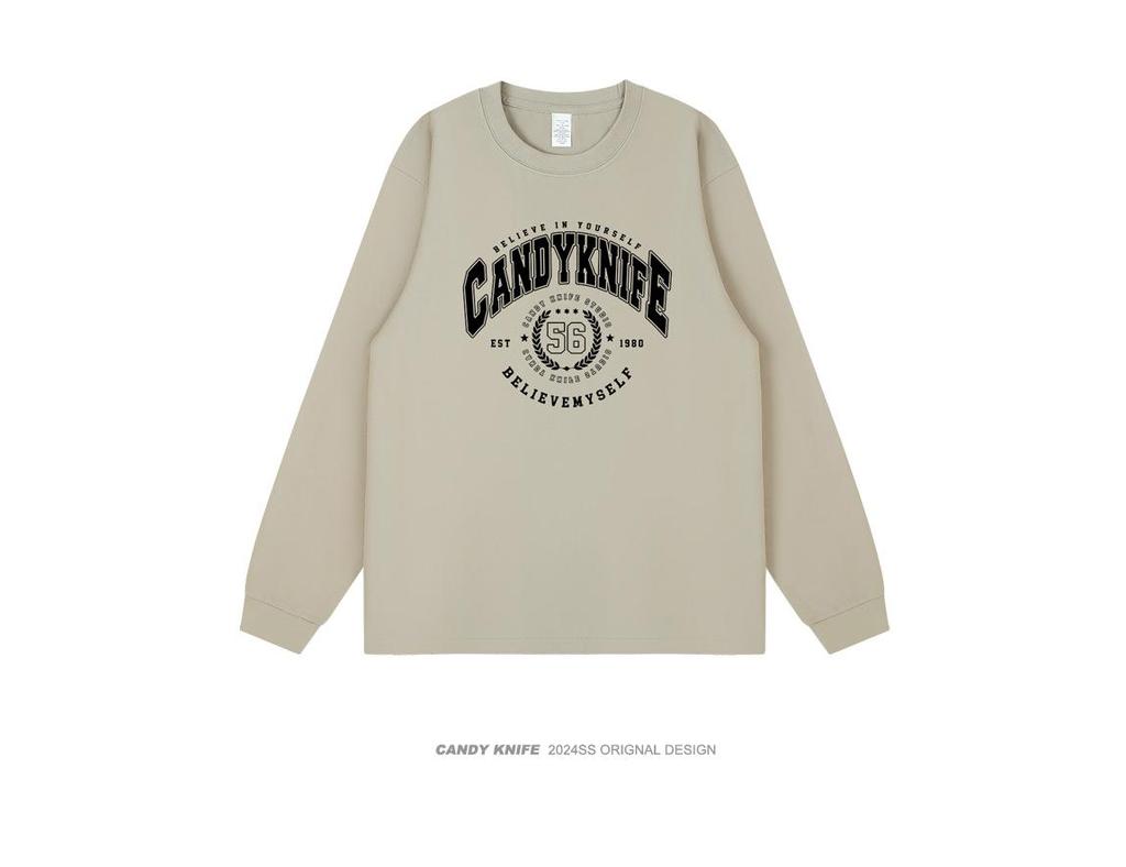 24-Year Streetwear Original Letter Print Hip Hop Cotton Long Sleeve Couple T-Shirt