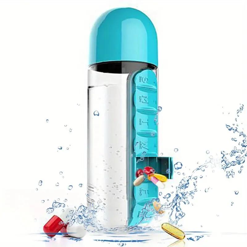 Multi Functional 2-in-1 Water Cup Medicine Box, 7-day Medicine Box, Outdoor Portable Water Bottle Medicine Box Cup