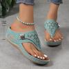 Fashion Lightweight Hollow Out Thick Sole Flip Flops Women Plus Size Clip Toe Wedge Slippers Woman Vintage Non Slip Summer Sandals Mujer