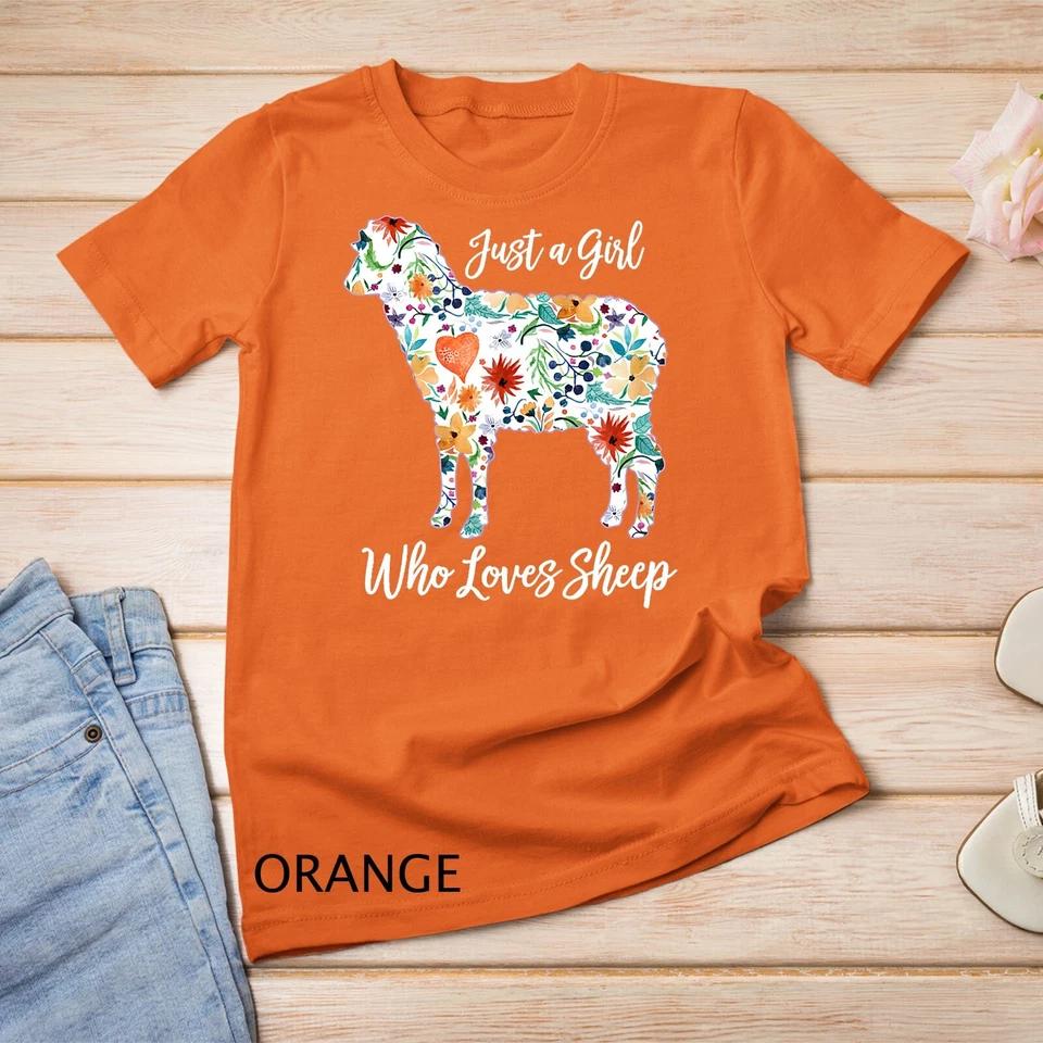 JUST A GIRL WHO LOVES SHEEP cute funny design for women gift Unisex T-shirt 6