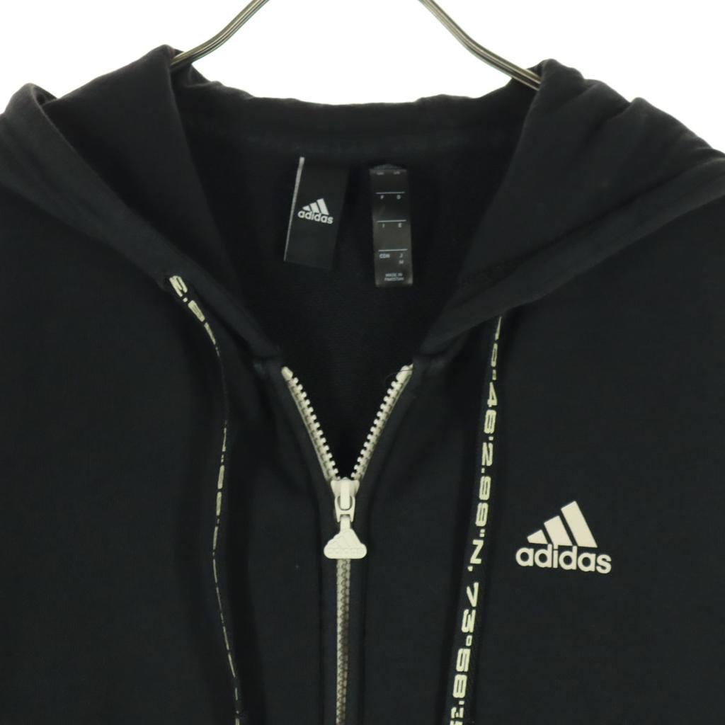 adidas One point logo Long sleeve Zip hoodie M black Women Used