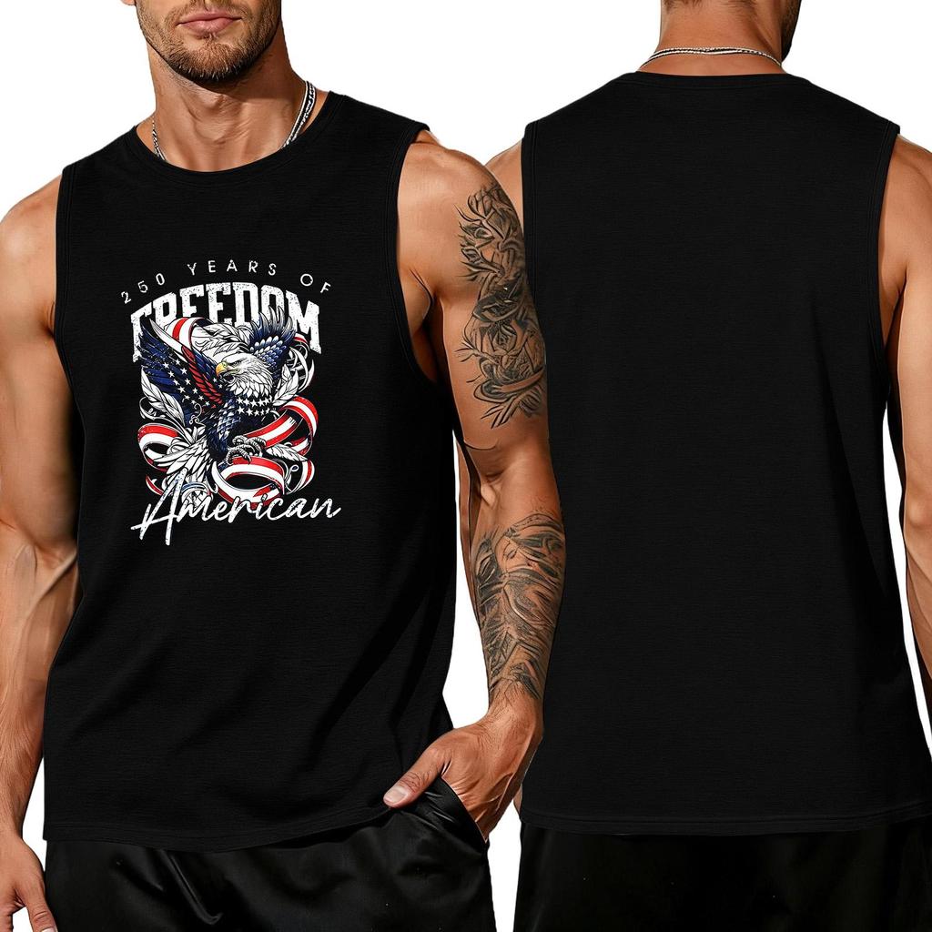 Men's loose and casual print sleeveless shirt